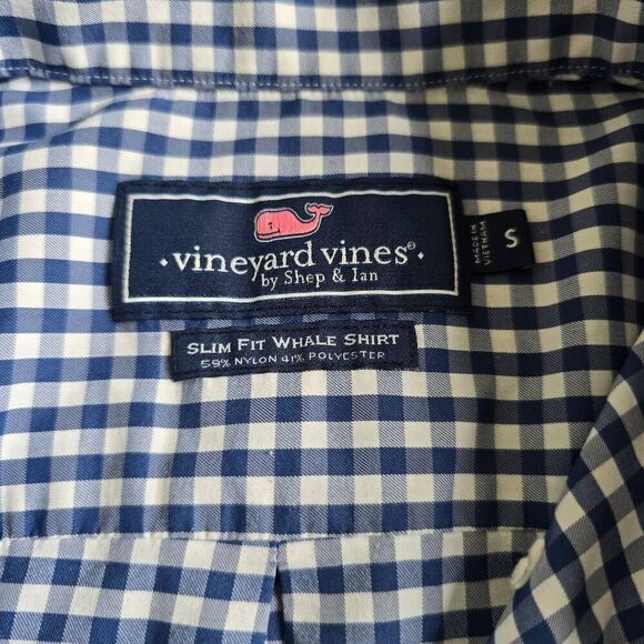 Vineyard Vines by Shep & Lan Whale Shirt Men's Small Plaid Slim Fit Button-Down - Picture 4 of 7